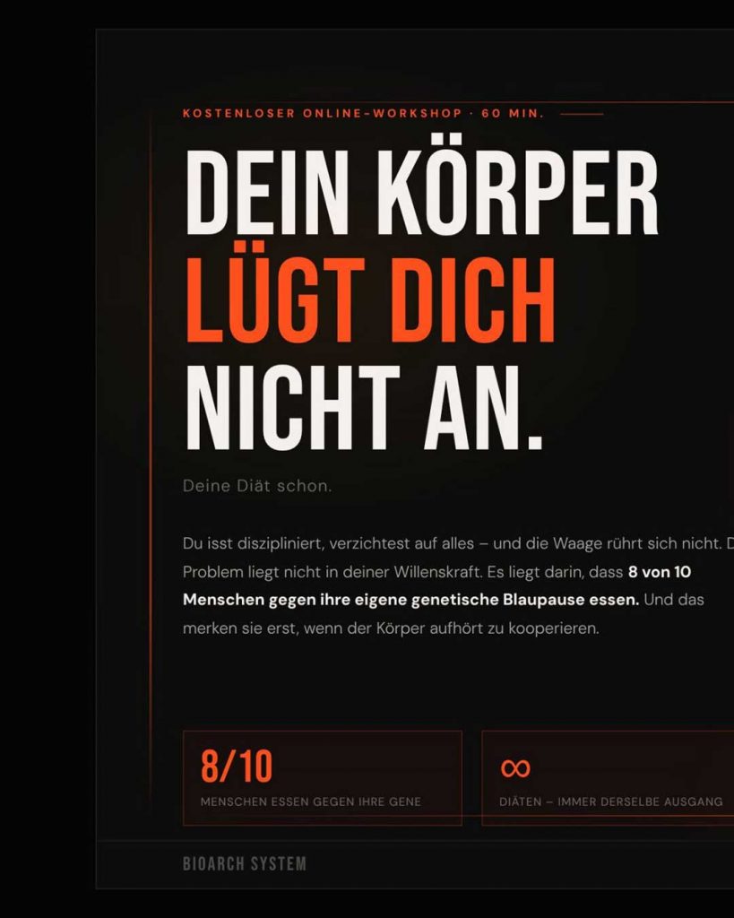 Vortrag Dein Körper lügt dich nicht an. Ernährung Gentest